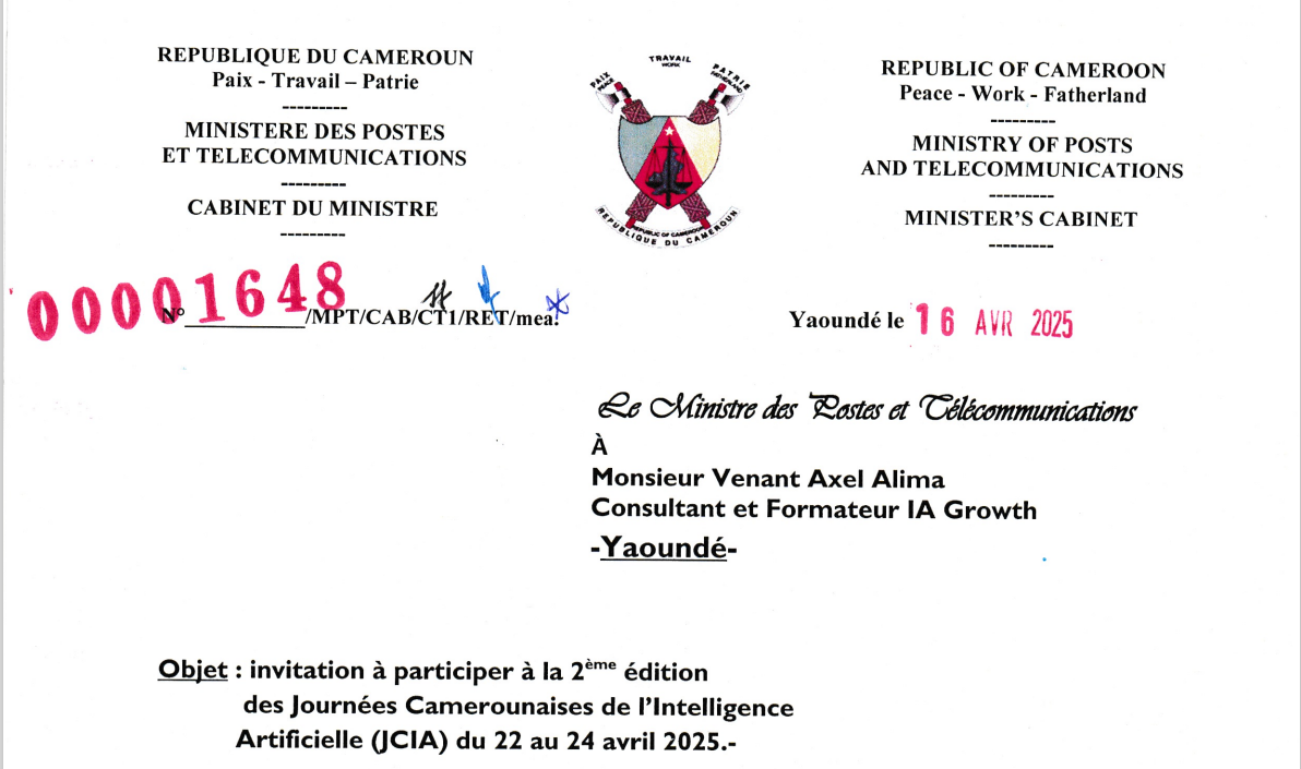 invitation Etat du Cameroun